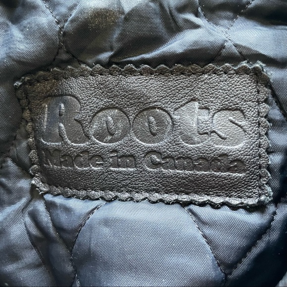 Roots Navy Leather Embroidered USA Vest - Picture 8 of 11